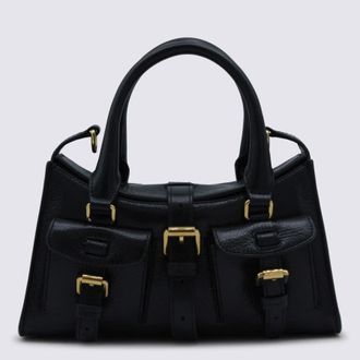Mulberry Black Leather Mini Roxanne High Shine Top Handle Bag