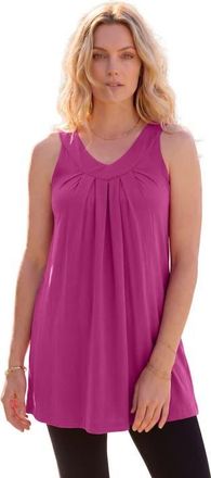 Roaman's Plus Size Ultimate Pleated Tunic Tank in Raspberry at Nordstrom, Size Small