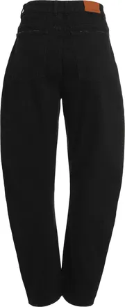 Halfboy Womens Tapered-Fit Jeans Black Cotton Wide-Leg