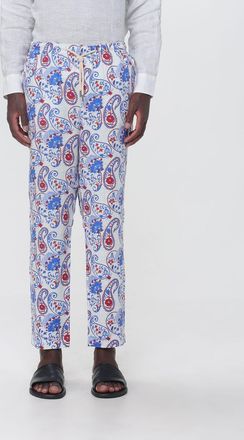 Peninsula Pantaloni in lino a gamba dritta con fantasia etnica e coulisse
