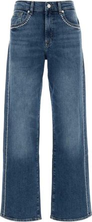 7 For All Mankind Light Blue Flared High Rise Jeans