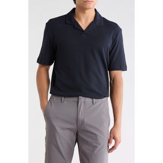 BOSS Ponti Short Sleeve Polo in Dark Blue at Nordstrom Rack, Size Xxx-Large