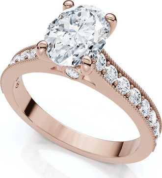 Pompeii3 1 1/3Ct Oval Diamond Engagement Ring 14k Gold or Platinum Lab Grown