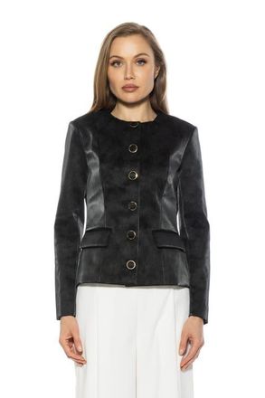 Alexia Admor Brivan Crewneck Classic Blazer in Black at Nordstrom, Size 14