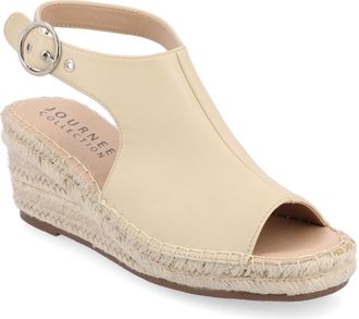 Journee Collection Women & apos;s Crew Medium and Wide Width Espadrille Wedge Sandals