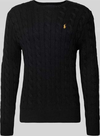 Polo Ralph Lauren Strickpullover mit Label-Stitching in Black, Gr&ouml;&szlig;e XXL