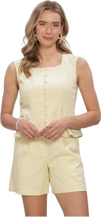 Y.A.S Y.a.s, Jumpsuits & Playsuits, Dames, Geel, L, Leer, Dames Tops & T-shirts Yaslirma Sl Top