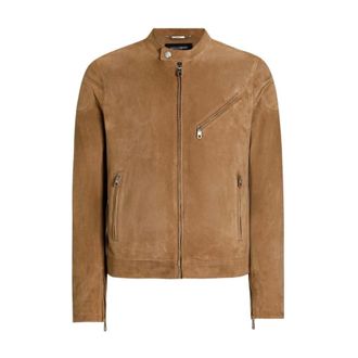 Dolce & Gabbana Cazadora Ante Det Plateados - male - Dolce & Gabbana - Leather Jackets - Brown - XL - Jackets