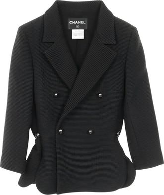 Chanel 1986-1988 jack met dubbele rij knopen - Zwart