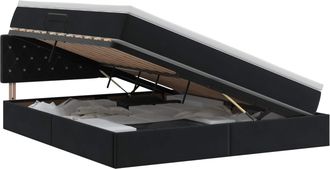 vidaXL Cama Con Almacenamiento Negro 160 X 200 Cm Terciopelo Vidaxl