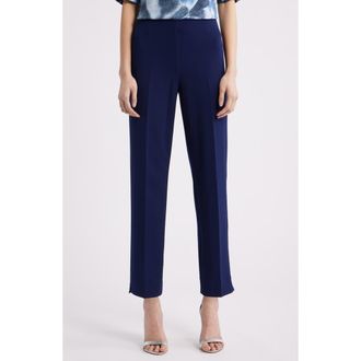 Anne Klein Hollywood Waist Straight Leg Ankle Pull-On Pants in Distant Mountain at Nordstrom, Size X-Large
