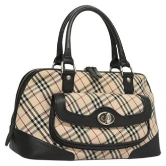 Burberry Tweedehands Canvas handtassen - Dames - Pre-owned - Beige - Maat: ONE Size Leer