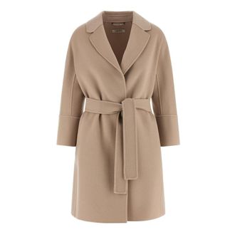 Max Mara Dames, Mantels, Beige, Maat: XS Wol