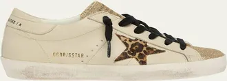Golden Goose Superstar Leopard Glitter Low-Top Sneakers