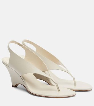 Le Monde Beryl Langley leather wedge thong sandals