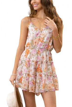 Blu Pepper Pepper Romper In Floral Pink