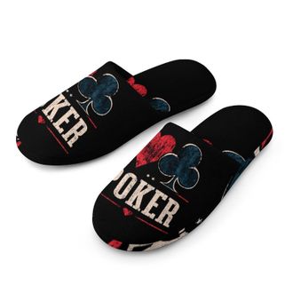 Generic Poker Heart Plums Mens House Slippers Slip Indoor Slipper On Shoes Warm Outdoor