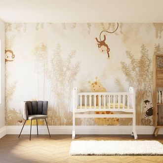Superfresco Easy Roarsome Natural Print To Order 3m x 2.8m Mural in Beige