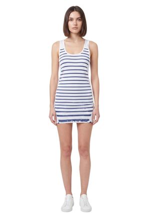 Jean Paul Gaultier White Stripes Scoop Neck Mini Dress