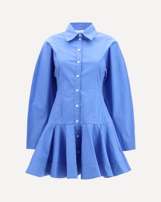 Ganni Cotton Shirt Dress with balloon skirt Female 34