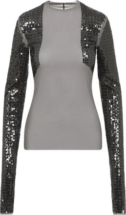 Rick Owens Dennis T-Shirt - Dames - Longsleeves - Veelkleurig - S - Pailletten - Tops
