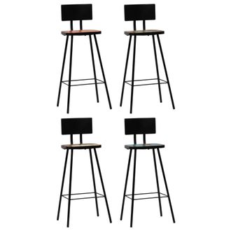 vidaXL Vidaxl - Taburetes De Cocina 4 Unidades Madera Maciza Reciclada