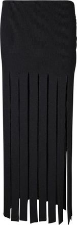 Alanui Zwarte Wollen Rok Aw 23 - Dames - Maxi Rokken - Zwart - S - Wol - Rokken