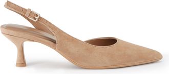 Kurt Geiger Womens Suede Aria Low2 Heels - Taupe - Size UK 6
