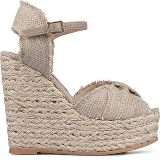 Espadrilles Nemo Lino - Dames - Sleehakken - Beige - 40 EU - Katoen - Schoenen