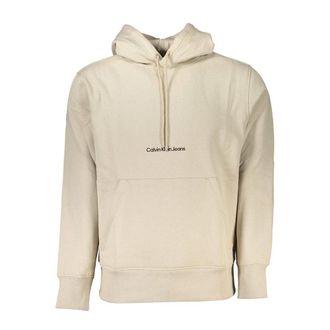 Calvin Klein Mens Relaxed Fit Hoodie J30j300023 - Ivory Cotton - Size X-Large