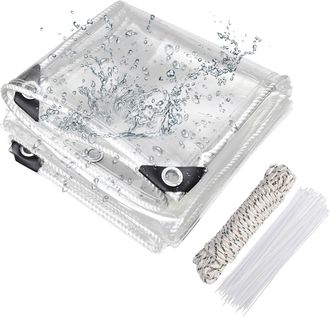 OEM Lona Transparente - Pvc 420 G/m2 - 1 X 3 M - Con Ojales Cada 50 Cm - Para Jard&iacute;n Exterior Piscina Y Mobiliario - 1 Unidad