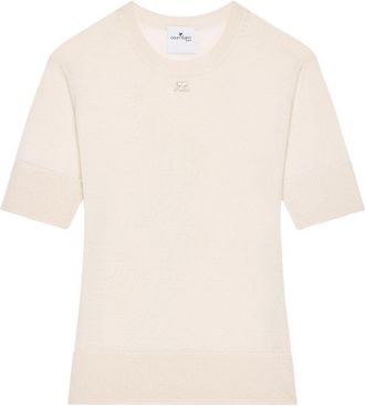 Courr&egrave;ges Short-Sleeved Top with Ribbed Detailing