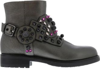 Albano Pompei Antra - Dames - Enkellaarsjes - Grijs - 37 EU - Tweed - Schoenen