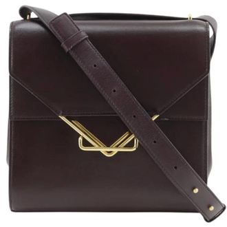 Bottega Veneta Pre-owned Cross Body Bags, female, Purple, Size: ONE SIZE Pre-owned The Clip Leather Shoulder Bag