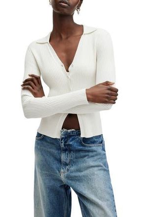AllSaints Cruz Ribbed Cardigan in Chalk White at Nordstrom Rack, Size Medium
