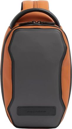 Piquadro Tassen, Heren, Oranje, ONE Size, Polyester, Rubberen waterafstotende crossbodytas voor i Pad mini