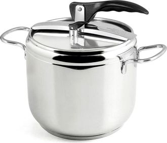 None INOXPRAN - Pentola a Pressione, Acciaio Inox, Capienza 7 L, Triplo Fonto Adatto a Tutti i Piani di Cottura compreso lInduzione, Cucina Rapida e