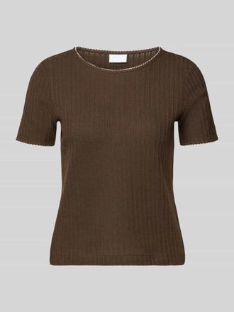 Jake*s Strickshirt mit Rundhalsausschnitt in Dunkelbraun, Gr&ouml;&szlig;e XXL