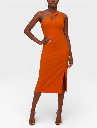 Rachel Roy Lara One-Shoulder Midi Dress in Saffron at Nordstrom, Size Xx-Large