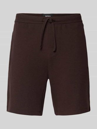 HUGO BOSS Regular Fit Sweatshorts aus Baumwoll-Mix in Mittelbraun, Gr&ouml;&szlig;e XXL