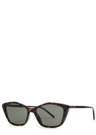 Saint Laurent Cat-eye Womens Designer Sunglasses - Havana Grey - Brown Havana - One Size