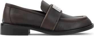 Acne Studios Bruine Loafer Schoenen Elegante Zilveren Details - Dames - Loafers - Bruin - 36 EU - Leer - Schoenen