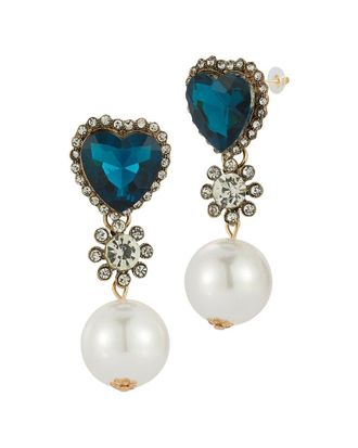 Sphera Milano Plated 19.5Mm Pearl Cz Earrings