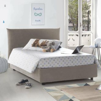 Talamo Italia Talamo Italia - Cama De Plaza Y Media Ornella, Cama Contenedor Con Revestimiento De Tela, 100% Made In Italy, Apertura Frontal, Adecuado Para Colch&oacute;n 