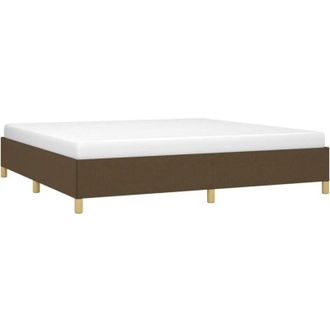 vidaXL Cama sin colchón tela marrón oscuro 200x200 cm Vidaxl