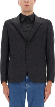 Ermenegildo Zegna Shirt Jacket - Heren - Blazers - Zwart - XL - Wol - Jassen
