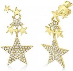 Allurez Diamond Star Drop Earrings 14k Yellow Gold (0.35ct)