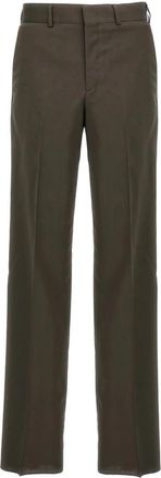 Fendi Regular-Fit Wool Broeken - Heren - Straight fit broeken - Groen - S - Wol - Broeken
