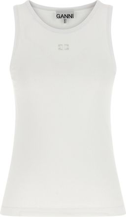 Ganni tanktop met geborduurd logo