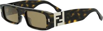 Fendi FF Squared Zonnebrillen - unisex - Zonnebrillen - Bruin - 52 MM - Accessoires